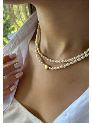 UltraMint Kadın Inci Kolye Seti, Kalp ve Choker, Sevgililer Günü Hediye