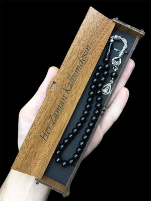 UltraMint Özel Gün Sevgiliye ve Babaya Ahşap Oltu Tesbih Hediye Seti