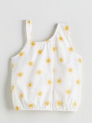 Lc Waikiki Yeni Sezon Nakışlı Kız Çocuk Crop Bluz