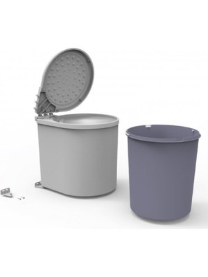 Pratik ve Şık 11 Lt. Dolap Içi Çöp Kovası Gri