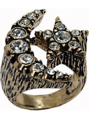 UltraMint Elmas Montür Ay Yıldız Yüzük Sevgiliye Özel Takı