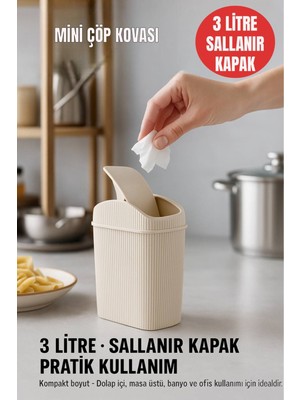 Pratik Mini Çöp Kutusu, Mutfak, Banyo, Ofis Için Şık ve Kullanışlı