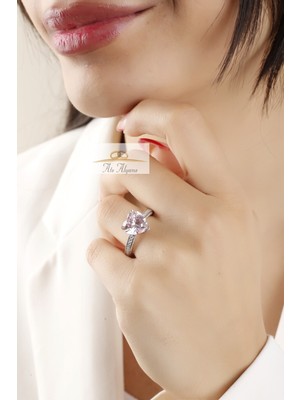 UltraMint Pembe Kalpli Gümüş Yüzük, Sevgi ve Özel Günler Için Şık Hediye