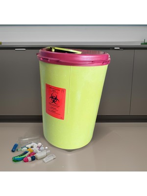 10 Litre Sarı Tıbbi Atık Kovası Paket 5 Adet Sağlıklı ve Güvenilir