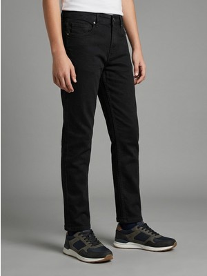 Tati Erkek Çocuk Likralı Düz Siyah Kot Pantolon