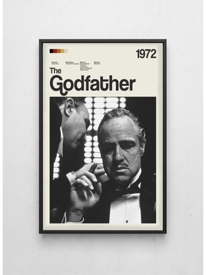 Lamazif The Godfather 1972 Film Posteri Siyah Çerçeveli Dekoratif Duvar Tablosu 50×70 cm