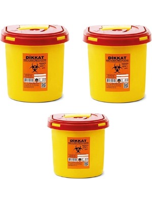 Pratik 5 Litre Tıbbi Atık Kutusu Seti, 3'lü Paket, Hijyenik Çözüm