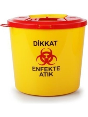 5'li Sarı Tıbbi Atık Çöp Kovası Seti, 5 Litre, Hijyenik ve Kullanışlı