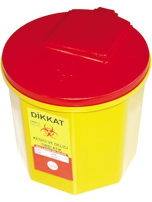 Kırmızı Tıbbi Atık Kovası, 1,3 Lt, 10'lu Set, Güvenli ve Pratik Kullanım