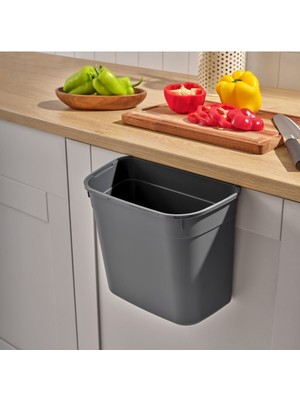 Pratik 7 Litre Mutfak Tezgah Üstü ve Dolap Askılı Çöp Kovası