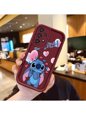 Ucuc Samsung Galaxy A33 5g Uyumlu Bordo Silikon Darbeye Dayanıklı Lens Korumalı Stitch Deseni Kılıf