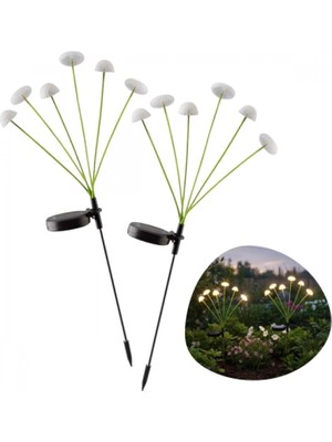 MiraLive 2 Adet Plastik Mantar Sensörlü Solar Bahçe Lambası