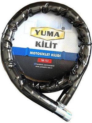 Eco Port Yuma YM-752 Motorsiklet Kilidi Anahtarlı Körüklü Siyah ( Boy : 120CM-ÇAP : 22MM )