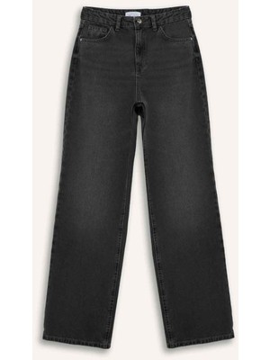 DeFacto %100 Pamuk 90's Wide Leg Yüksek Bel Jean Pantolon F2943AX26SP
