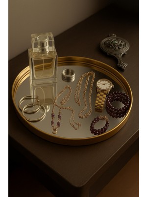 UltraMint Aynalı Takı Düzenleyici ve Sunum Tepsisi, 24X2 Cm, Şık ve Kullanışlı