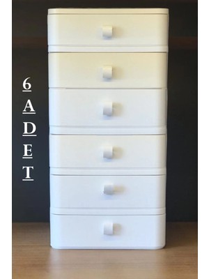 UltraMint 6 Kat Çekmeceli Takı ve Kozmetik Düzenleyici, Modüler Masaüstü Organizer