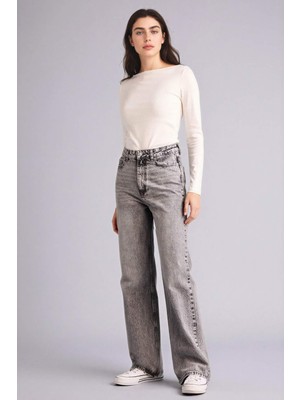 DeFacto %100 Pamuk Straight Fit Yüksek Bel Jean Pantolon G3543AX26SP