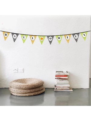 Eco Port Cadılar Bayramı Kabak Temalı Halloween Yazılı Banner Süs Flama 3 Metre