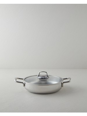 English Home Glow Çelik Sığ Tencere 26x6 cm Silver