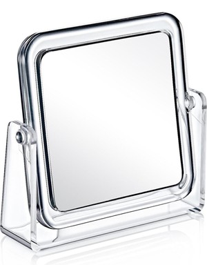 UltraMint Çift Taraflı Kare Makyaj Aynası, 3x-1x Büyüteç, Masa Üstü Tasarım