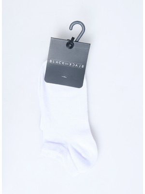 Black On Black Beyaz Kadın Patik Çorap ULR005