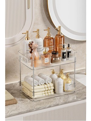 UltraMint Çok Amaçlı 2 Katlı Makyaj ve Takı Organizeri, Banyo Düzenleyici