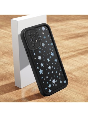 Ucuc Samsung Galaxy A52/A52S 5g Uyumlu Silikon Malzeme Darbeye Dayanıklı Siyah Renkli Kılıf Yıldız Deseni