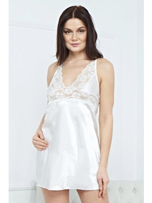 MiraLive Kadın Şık Saten Gecelik Takım