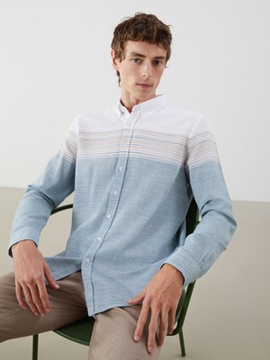 Lc Waikiki Yeni Sezon Regular Fit Uzun Kollu Armürlü Erkek Gömlek