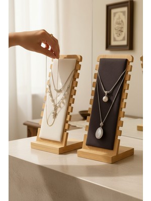 UltraMint 2’li Ahşap Takı Organizer Stand Seti, Şık ve Pratik Düzenleyici