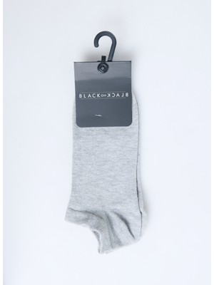 Black On Black Gri Melanj Kadın Patik Çorap ULR005