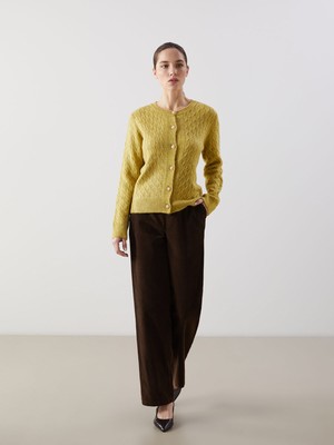 Lc Waikiki Yeni Sezon Beli Lastikli Düz Kadife Kadın Pantolon