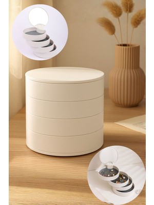 UltraMint Çok Bölmeli Dönen Takı Kutusu, Şık ve Pratik Depolama Çözümü