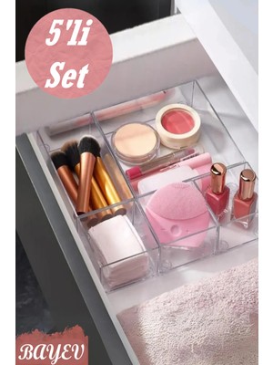 UltraMint Çekmece Içi Ayarlanabilir Düzenleyici Set, Takı ve Makyaj Organizer