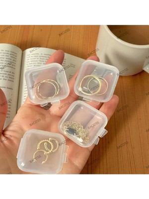 UltraMint Şeffaf Takı, Küpe, Toka ve Aksesuar Kutusu 10'lu 3,5x3,5 cm