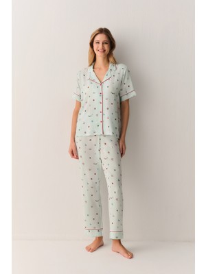 Suwen Smile Gömlek Yaka Pijama Takımı