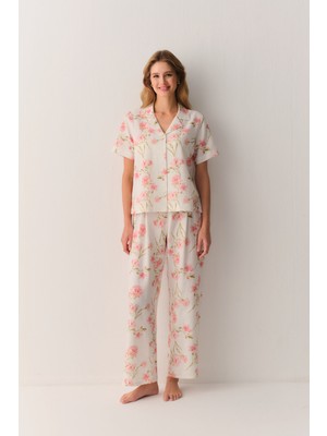 Suwen Ellen Gömlek Yaka Pijama Takımı