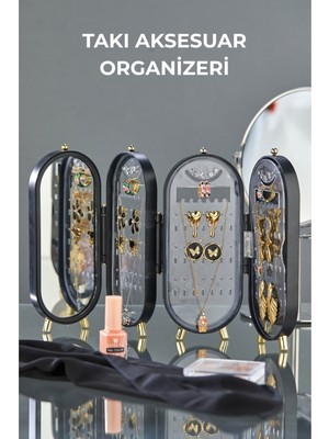 UltraMint Katlanabilir Takı ve Aksesuar Organizeri - Siyah, Seyahat Için Mükemmel