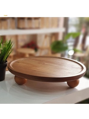 UltraMint Akasya Top Ayaklı Yuvarlak Stand Yağdanlık ve Makyaj Organizeri