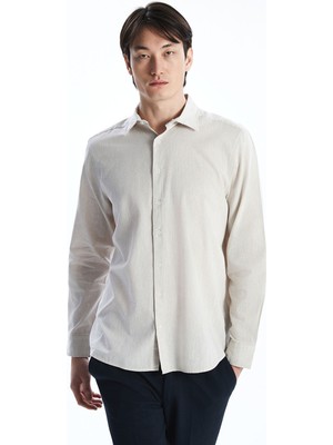 Lc Waikiki Yeni Sezon Regular Fit Uzun Kollu Keten Karışımlı Erkek Gömlek