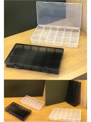 UltraMint 2'li Beyaz Füme 18 Bölmeli Takı ve Düğme Düzenleyici Kutusu