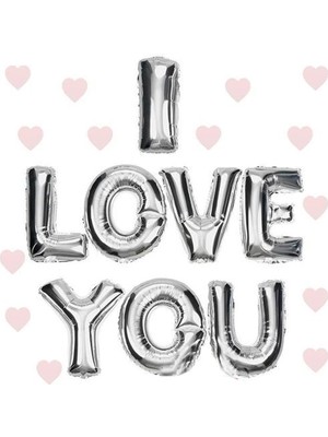 Eco Port I Love You Folyo Balon Gümüş Renk 35 cm