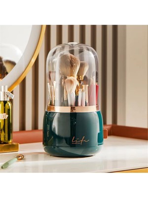 UltraMint Işıltılı Toz Geçirmez Makyaj Düzenleyici ve Dönen Fırça Kutusu