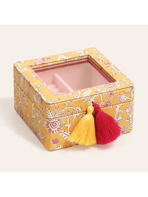 UltraMint Pvc Takı Kutusu, Sarı, 14X14X8 Cm, Düzenli Saklama ve Koruma