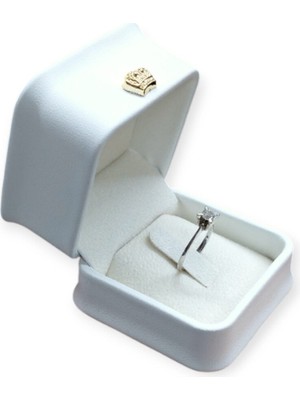 UltraMint Şık Deri Yüzük Kutusu, Beyaz Tırnaklı Model, Zarif Takı Saklama Çözümü