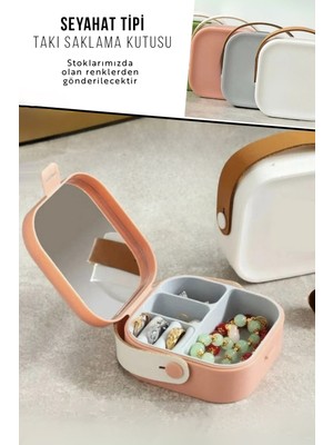 UltraMint Aynalı Mini Mücevher Kutusu, Seyahat ve Günlük Kullanım Için Düzenleyici