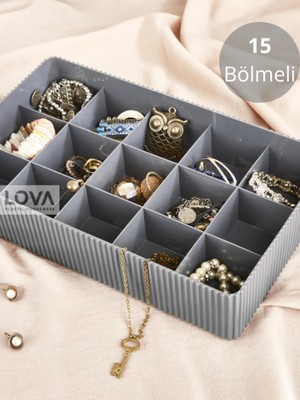 UltraMint 15 Bölmeli Çok Amaçlı Çekmece ve Takı Düzenleyici Organizer