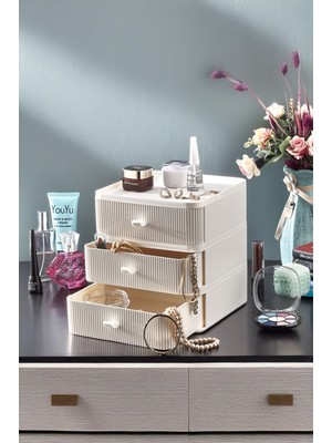 UltraMint 3 Katlı Çok Amaçlı Çekmece Düzenleyici, Makyaj ve Takı Organizer