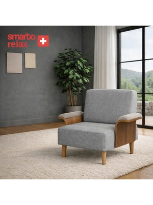 Smarto Relax Kolçaklı Tekli Modül Koltuk 80X80 – Polyester Kumaş, Ahşap Iskelet & Ayak – 4 Renk