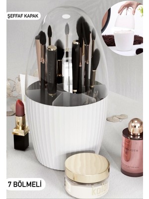 UltraMint 7 Bölmeli Şeffaf Makyaj Fırça ve Kozmetik Organizeri